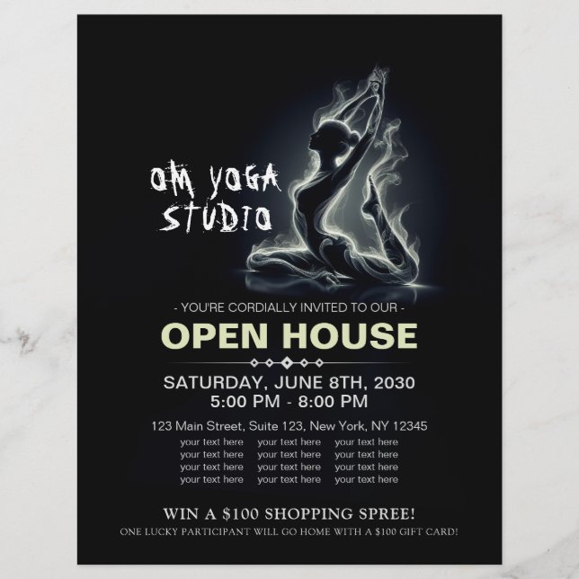 Flyer Instrutor Yoga Reiki Pose Rei Pigeon com uma perna (Frente)