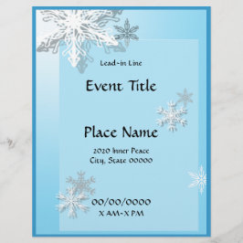 Flyer Inverno Icy Flocos de Neve