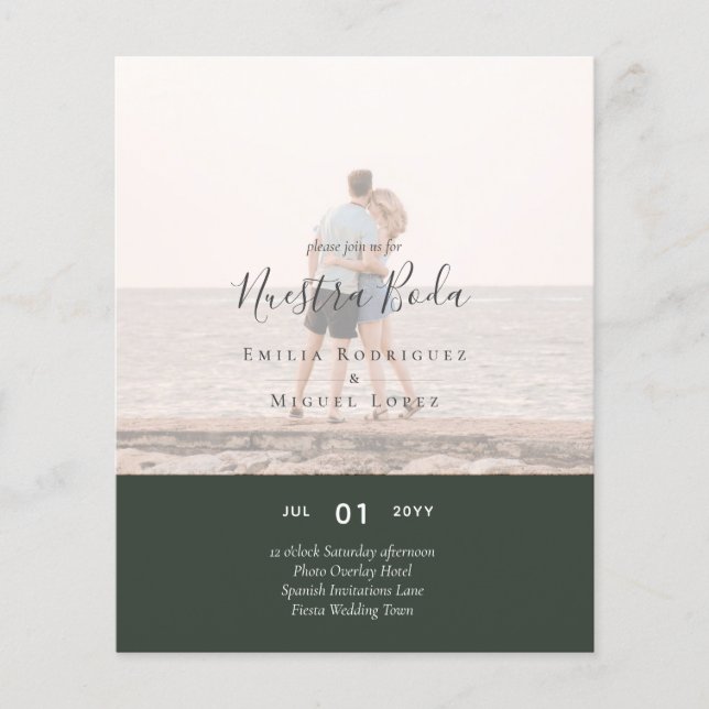 Flyer Invitación de Boda con Superposición de Fotos (Frente)