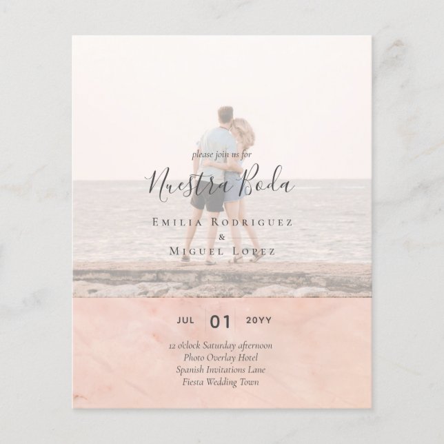 Flyer Invitación de Boda con Superposición de Fotos (Frente)
