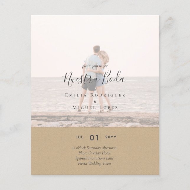 Flyer Invitación de Boda con Superposición de Fotos (Frente)