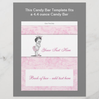 Flyer Invólucro de Barra de Chocolate para Chá de Bebê e