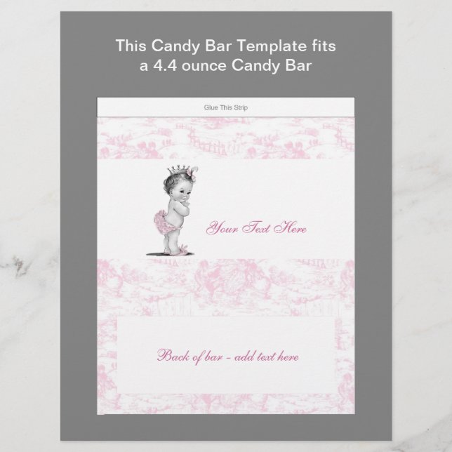 Flyer Invólucro de Barra de Chocolate para Chá de Bebê e (Frente)