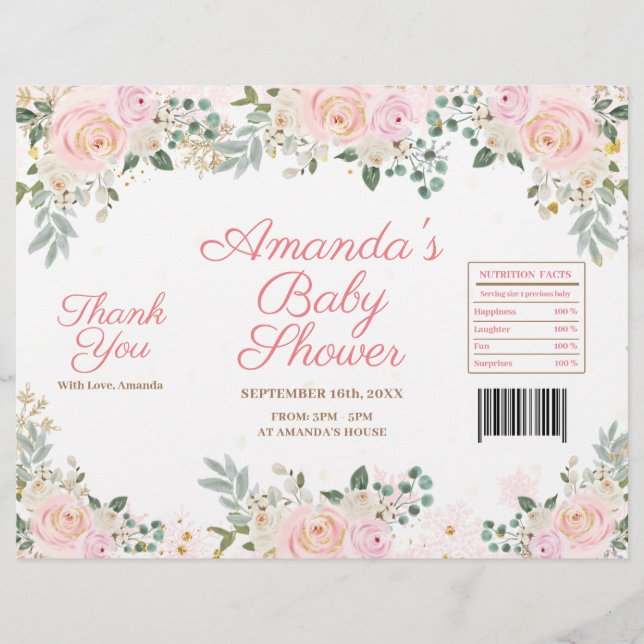 Flyer Invólucro de Saco de Batata Frita Floral de Floco  (Frente)