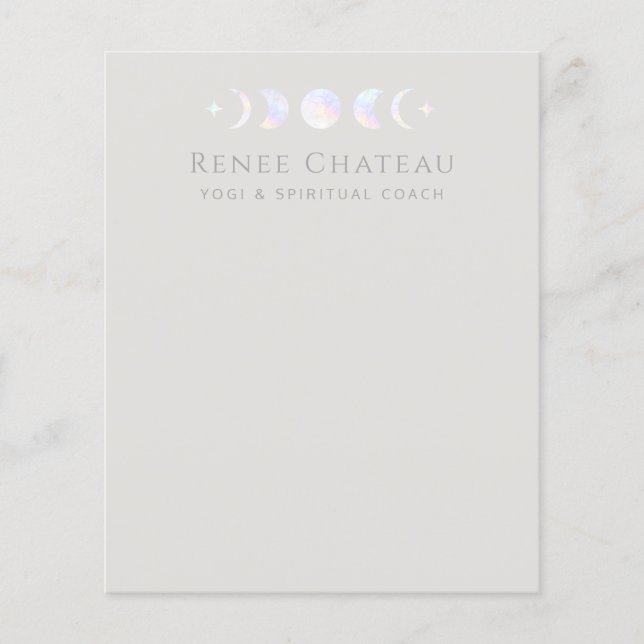 Flyer Ioga Espiritual Da Fase Da Lua Iridescente (Frente)