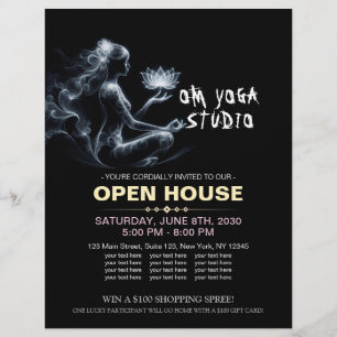 Flyer Ioga Instrutor Lotus Meditação Pose Brilhante