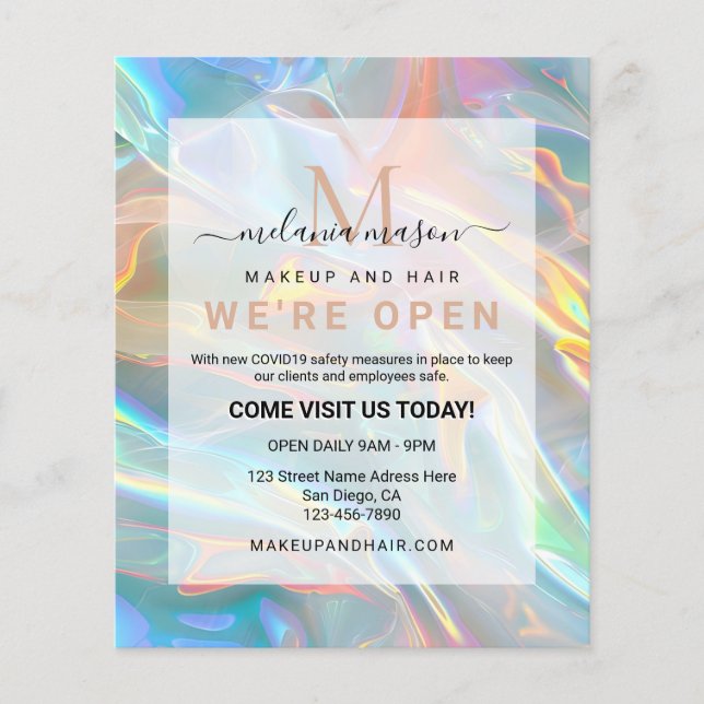 Flyer Iredismo Holográfico Moderno Elegante (Frente)