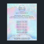 Flyer iridescente FAUX opal de cristal<br><div class="desc">folheto de maquiagem profissional do salão de beleza</div>