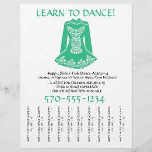 Flyer Irish Dancing Lessons Classe Rasgos Flechas