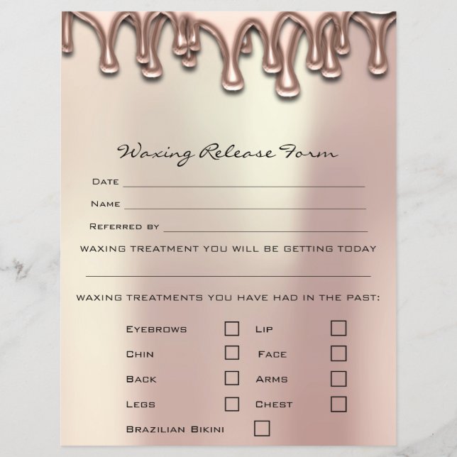 Flyer Isenção de Responsabilidade por Depilação com Cera (Frente)