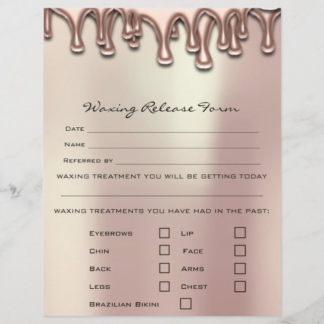 Flyer Isenção de Responsabilidade por Depilação com Cera (Frente)