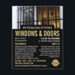 Flyer Janelas e Bares, Janela & Porta Fitter Company<br><div class="desc">Folheto de propaganda da empresa Windows & Bar,  Window & Door Fitter pela Loja Cartão de visita.</div>