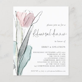 Flyer Janto de Ensaio de Casamento de Tulipas de Aquarel