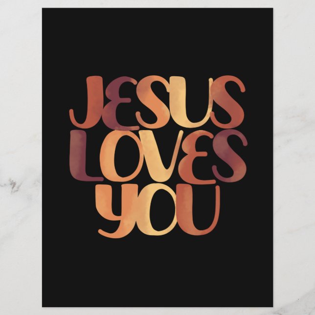 Flyer Jesus Ama o Design de Tipografia Cristã  (Frente)