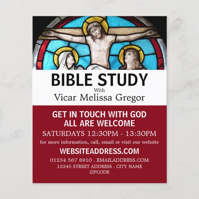 Flyer Jesus na Cruz, Bíblia cristã (Frente)