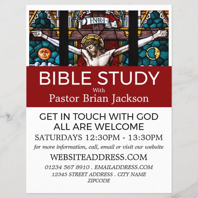 Flyer Jesus na Cruz, Bíblia cristã (Frente)