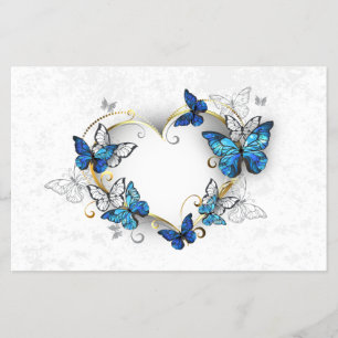 Flyer Jewelry Heart with Butterflies Morpho
