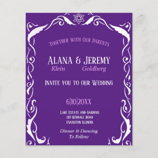 Flyer Jewish Swirl, quadro de casamento Convite