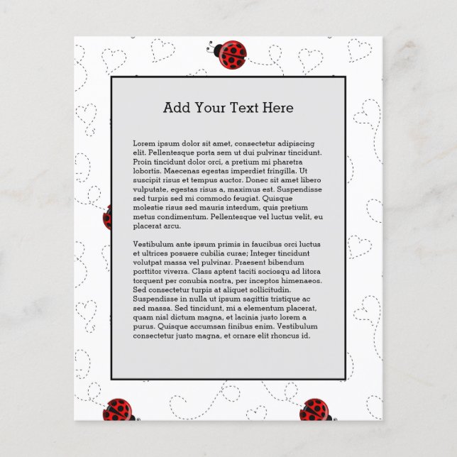 Flyer Joaninha Vermelha Besouro Inseto Amante Corações P (Frente)