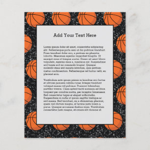 Flyer Jogador de Basquete Esporte Bola Brilho Preto Eleg