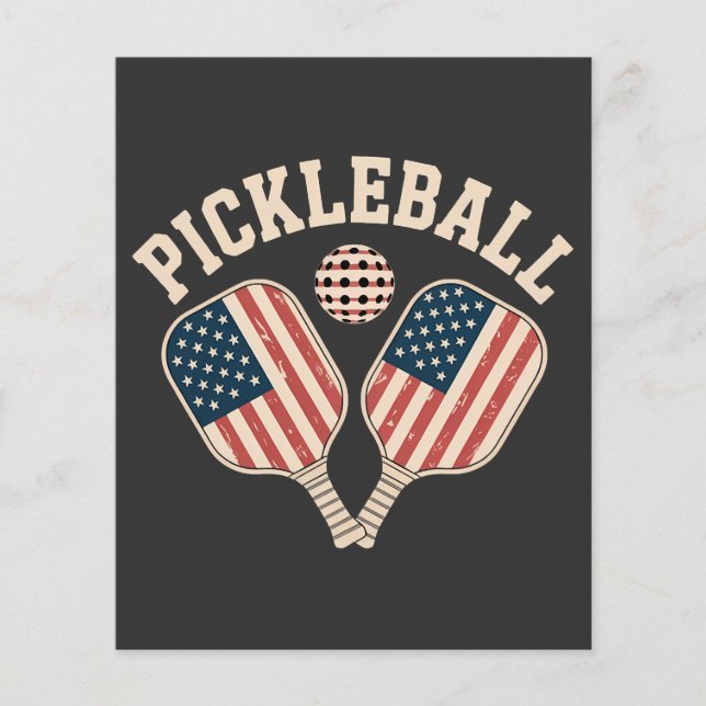 Flyer Jogador de Pickleball da Bandeira dos EUA (Frente)
