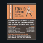 Flyer Jogador Pro Tênis, Anúncio de Lições/Classes de Tê<br><div class="desc">Jogador De Tênis Pro,  Lições De Tênis/Classes Folhetos De Publicidade Pela Loja Cartão de visita.</div>