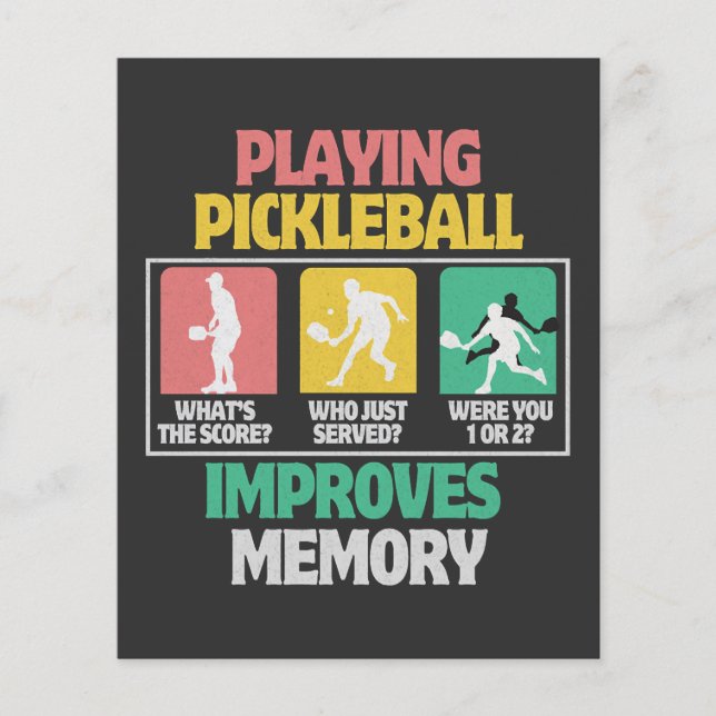 Flyer Jogar Pickleball Melhora a Memória (Frente)