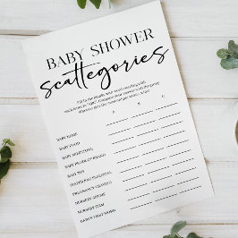 Flyer Jogo Black Modern Simple Script Baby Scattegories