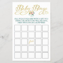 Flyer Jogo de Bingo de Bebê de Flor Selvagem