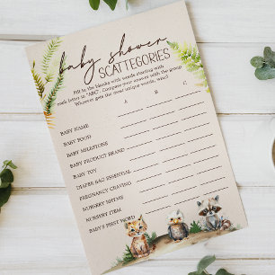 Flyer Jogo de categorias de animais da floresta para chá