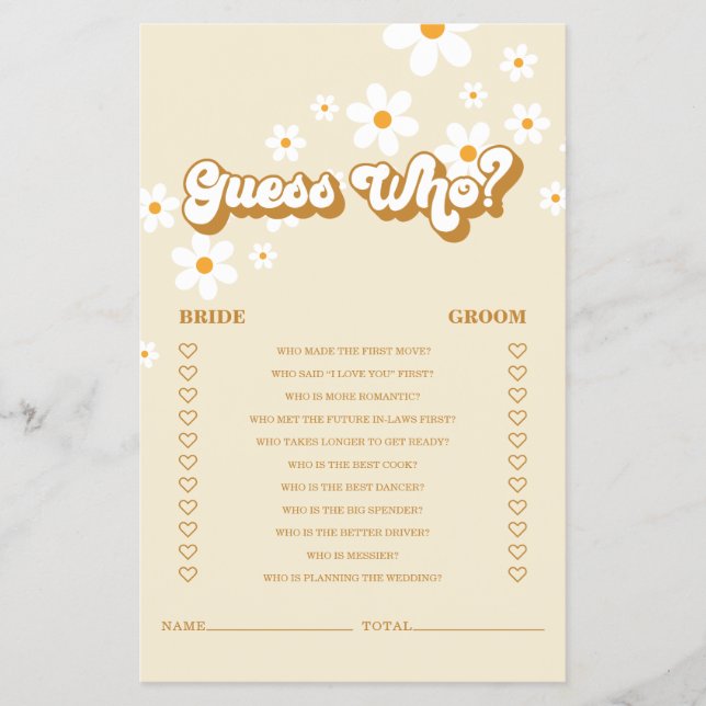 Flyer Jogo de chá de panela de Daisy Retro (Frente)