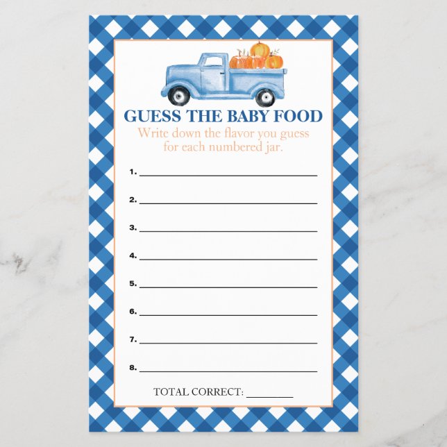 Flyer Jogo de Chuva de Alimentos para Bebê Caminhão Azul (Frente)