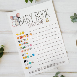 Flyer Jogo de Emoji do Livro de Chuvada de Bebê de Anima