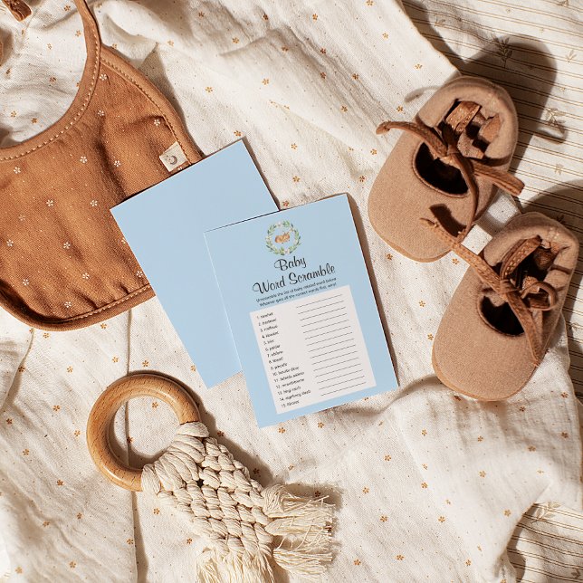 Flyer Jogo de Palavras de Bebê com Sono Floral (Criador carregado)