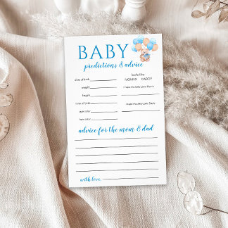 Flyer Jogo de Previsões para Bebê Ursinho de Pelúcia