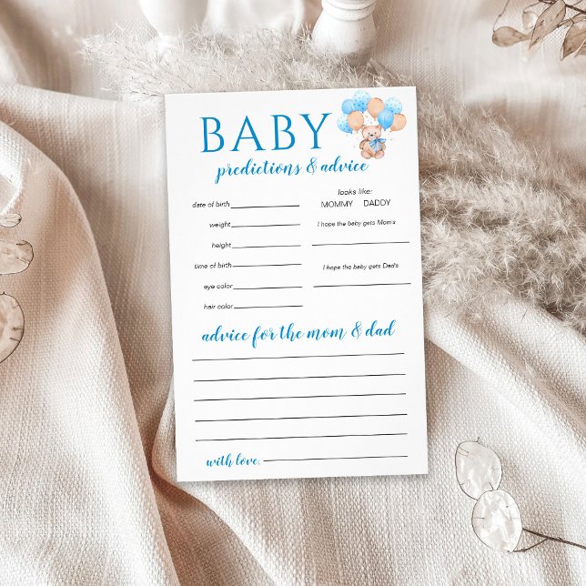 Flyer Jogo de Previsões para Bebê Ursinho de Pelúcia (Criador carregado)