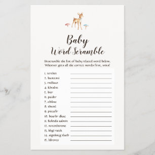 Flyer Jogo de Quebra de Palavras do Baby Deer Baby