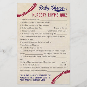 Flyer Jogo de questionário da rima de berçário do ch