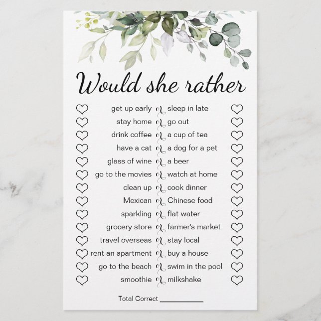 Flyer Jogo do chá de panela Ela Preferencialmente? (Frente)