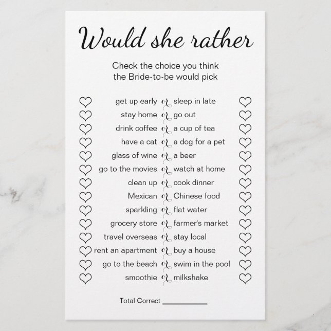 Flyer Jogo do chá de panela Ela Preferencialmente? (Frente)