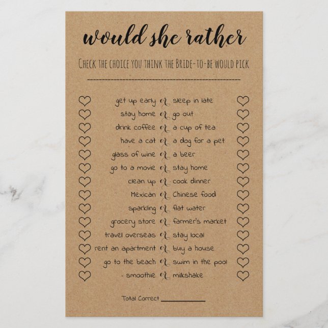 Flyer Jogo do chá de panela Ela Preferencialmente? (Frente)