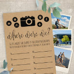 Flyer Jogo do chá de panela onde estávamos<br><div class="desc">Exibe 10 fotos do casal viajando e os convidados adivinham onde está o casal em cada fotografia. A pessoa com as respostas mais corretas é a vencedora! Para acessar ferramentas avançadas de edição, vá para "Personalizar", role para baixo e pressione o link "clicar para personalizar mais". Para obter mais designs...</div>