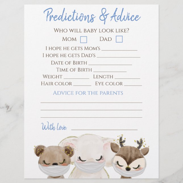 Flyer Jogo duplo de Chá de fraldas Covid (Frente)