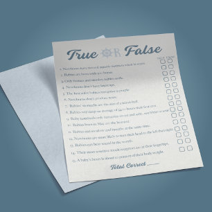 Flyer Jogo Falso Verdadeiro Chá de fraldas de Garoto Náu