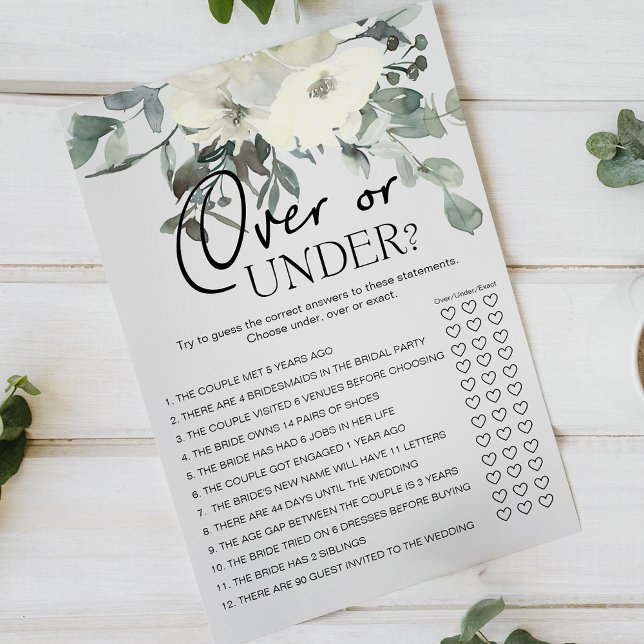 Flyer Jogo Floral Branco Marfim Sobre ou Abaixo (Criador carregado)