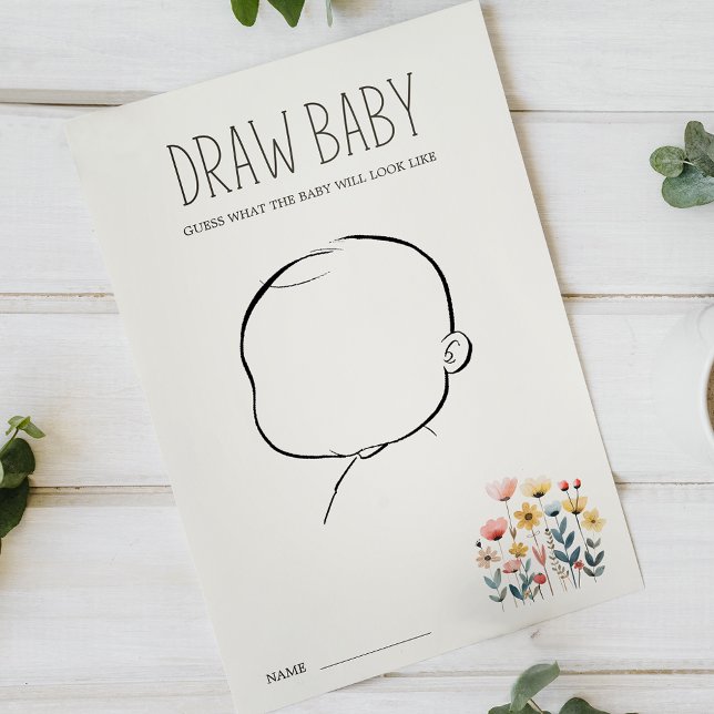 Flyer Jogo para bebês Chá de fraldas Desenhar de animais (Criador carregado)