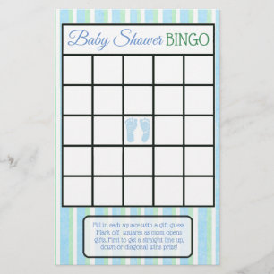 Flyer Jogos azuis e verdes do chá de fraldas do menino