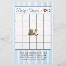 Flyer Jogos de Babyshower para Menino com Ursinho