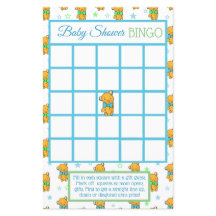 Jogos de chá de fraldas Blue and Green Teddy Bear 