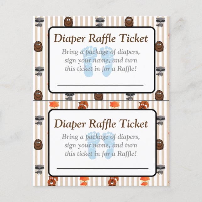 Flyer Jogos de chá de fraldas em Woodland Themed (Frente)